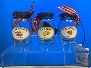 Kurt S. Adler 1.875-Inch Glass Fruit Jam Jar Ornaments, 3 Christmas Ornament Set - Picture 1 of 1