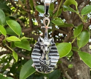 BASTET Göttin von Ägypten Anhänger 925 STERLINGSILBER geflügelte Katze ägyptische Pyramide - Bild 1 von 14