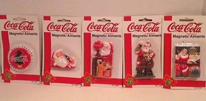 5 Different Unopened 1997 Coca-Cola Christmas Magnets Santa Holiday Greetings - Bild 1 von 12