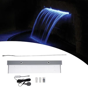 36" Lighted Waterfall Pool Fountain LED Pool Spillway 7 Color w/ Remote Control - Picture 1 of 23