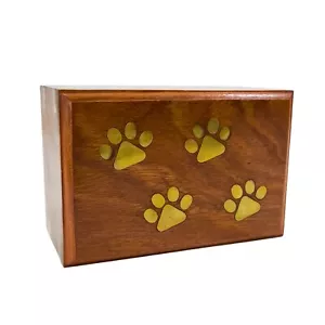 Cremation Urns for Pet Ashes - Wooden Box and Casket for Cats,Dogs Ashes - Picture 1 of 5