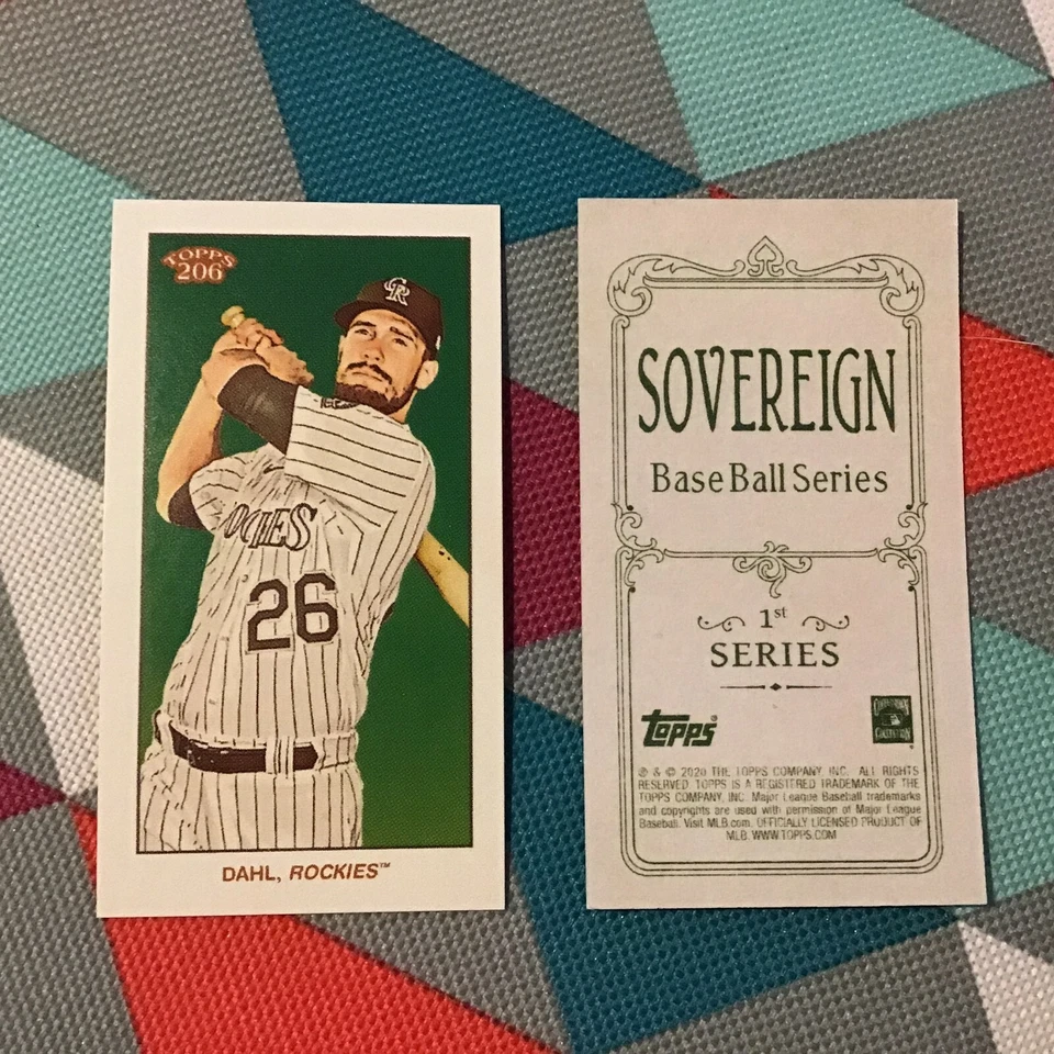 David Dahl Rockies 2020 Topps 206 T206 Series 1 (only 250) SOVEREIGN Back - Image 1 of 1