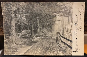 RPPC PHOTO View on Pine St. Newport NH Dirt Rd. 1908 to Aden Phillips Barton VT - Picture 1 of 8