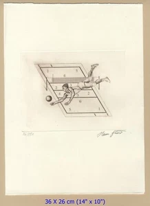 Hannu Järviö Jarvio copperplate engraving Volleyball Zagreb University Games - Picture 1 of 5