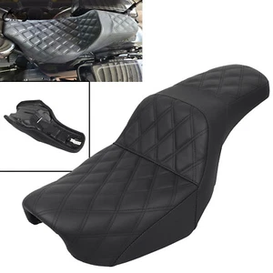 Black Diamond Step-Up Driver Passenger Seat For Harley Dyna FXD FXDWG 2006-2017 - Picture 1 of 16