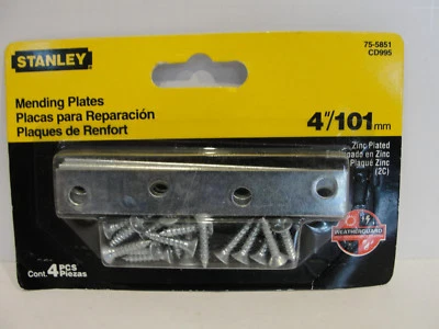 Placas de reparación Stanley 75-5851 / CD995, 4 pulgadas, galvanizadas, 4 piezas  Foto 1 de 2