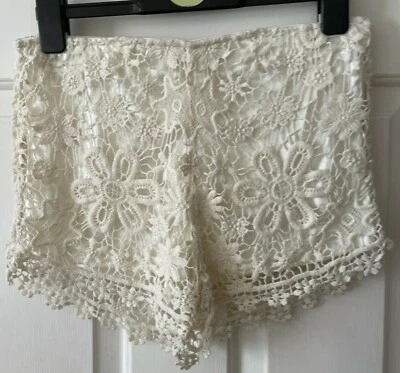 Ladies/Girls Miss Line Cream Satin/Lace Fashion Shorts Waist 28" - Image 1 of 4