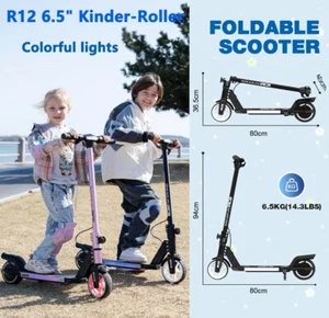 RCB R12 6.5 Zoll E-Scooter Kinder Kinderroller 6-12Jahren Elektroroller LED 10KM - Bild 1 von 32