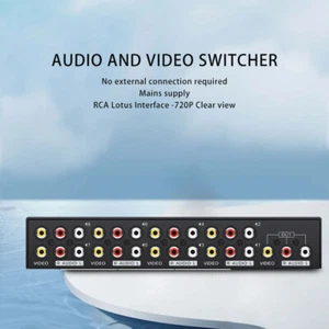 AV Switch Box Composite Selector 8 Port RCA Audio Video 8 In 1 Out To TV - Picture 1 of 15