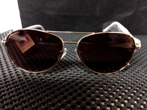 Gafas de sol Goldtone clásicas enmarcadas redondas con arcos blancos hegs09 - Imagen 1 de 3