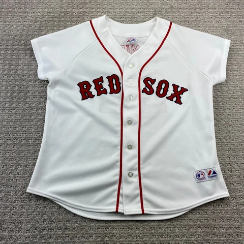 Vintage Boston Red Sox Baseball Jersey Women Large L White #24 Manny Ramirez Cover