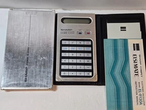 Sharp el-8130A Vintage Slim Pocket Calculator MINT in Box - Needs Batteries Unte - Picture 1 of 3
