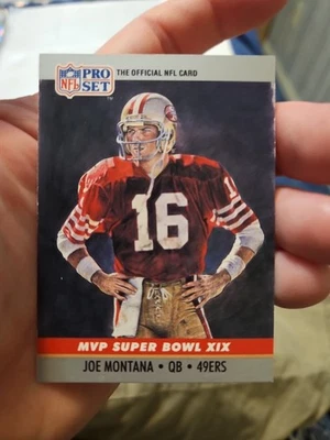 Tarjeta de fútbol americano 1990 Pro Set Super Bowl MVP 19 Joe Montana Salón de la fama San Francisco 49ers Foto 1 de 3