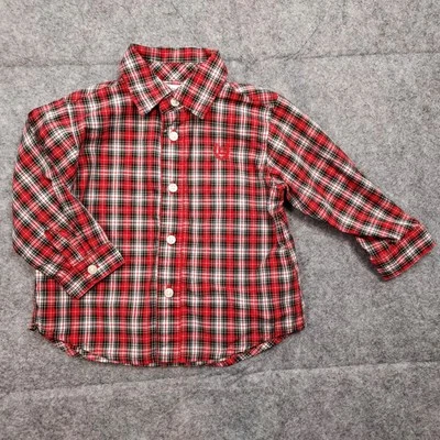 Camisa de vestir para bebé Chaps 6 meses tartán a cuadros con botones tradicional formal vacaciones Foto 1 de 4
