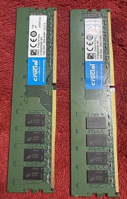 Crucial 32GB ( 16GB x 2 ) PC4-21300 (DDR4-2666) Memory CT16G4DFD8266 Desktop RAM - Image 1 of 4
