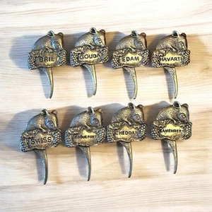 Vintage Selandia Designs 8-teiliges versilbertes Maus Käse Marker Set Gouda Swiss Brie - Bild 1 von 10