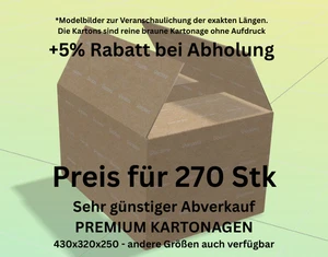 Versandkartons Gr. M, 34.4L, 2-wellig, 430x320x250mm, 2.3 BC GÜNSTIGER ABVERKAUF - Bild 1 von 7