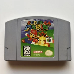 Super Mario 64 Nintendo 64 Authentic Game N64 Cleaned Tested Red Label 1st Print - Picture 1 of 11
