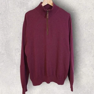 maglione pullover uomo schoffel lana merino e cashmere quarto zip, XL - Foto 1 di 4