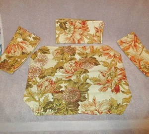 Vtg Karen Lee Ballard Perenial Lane Floral Placemats Blue Ribbon In Honey 4X Lot - Picture 1 of 4