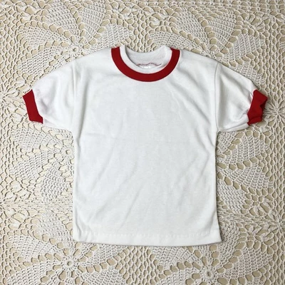 Camiseta vintage de los años 80 para niños 4t blanca roja puntada única con timbre camisa con capas Foto 1 de 2