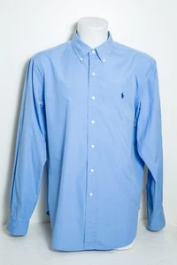 RALPH LAUREN Herren Hemd Blau Baumwolle Button Down Langarm XL Classic Fit - Bild 1 von 15