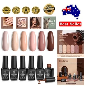 Elegant 6 Shades Nude Gel Polish Set for Salon-Quality Manicures at Home - Picture 1 of 9