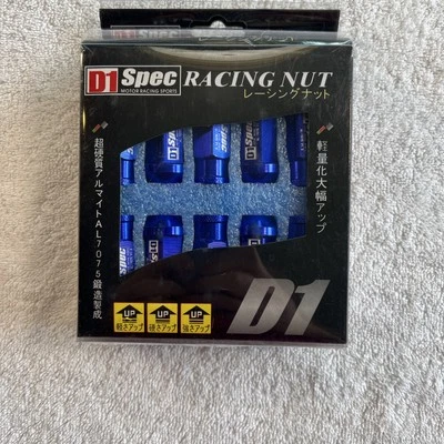 M12 x 1.5 (Blue) D1 Spec JDM Racing Tuner Lug Wheel Nuts (20pcs) AL-7075 - Image 1 of 4