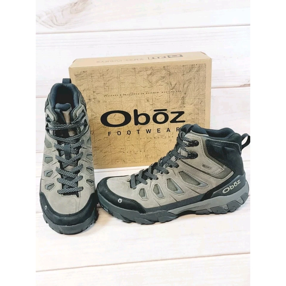 Oboz Sawtooth X Mid 24001 Hiking Boots Men 8.5 Charcoal Leather Waterproof WOB47