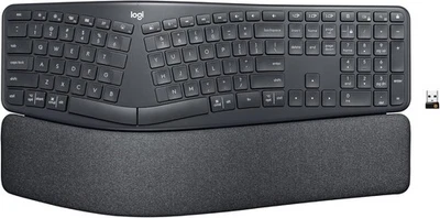 Logitech ERGO K860 Wireless Keyboard Split Keyboard Wrist Rest PC / MAC Black - Image 1 of 4