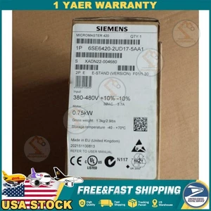 New Siemens 6SE6420-2UD17-5AA1 6SE6 420-2UD17-5AA1 MICROMASTER420 without filter - Picture 1 of 3