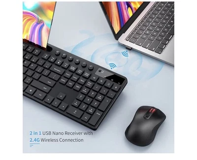 Wireless Keyboard and Mouse Combo, MARVO 2.4G Ergonomic Wireless Computer Keyboa - Image 1 of 4