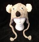 deLux KOALA HAT knit Lined costume ADULT gray grey toque animal MITTENS SEPARATE