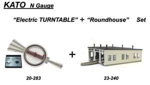 KATO N gauge “Electric TURNTABLE” + “Roundhouse” Set 20-283 , 23-240 JAPAN NEW - Picture 1 of 6