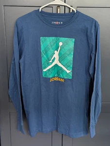 Jordan Big Boys Box Tape Logo Long Sleeve Tee - Size XL (13-15 yrs) - Picture 1 of 6