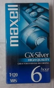 NEU Versiegelt Maxell Hochwertig GX-Silber 6 Stunden T-120 Leer VHS Videorecorder Band - Bild 1 von 3
