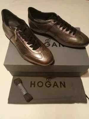 HOGAN ITALY MUJER US 9 Olympia URBANO-ZAPATILLAS-DEPORTIVAS-CONFORT CUERO METALIZADO Foto 1 de 4