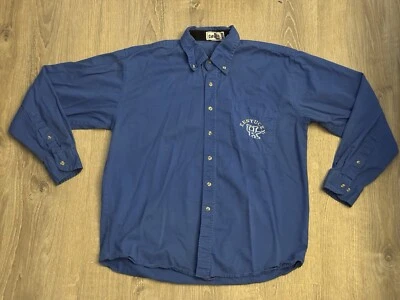 Cat Bird Vtg UK Kentucky Wildcats Button-Up Embroidered Shirt Men’s XL Blue - Image 1 of 4