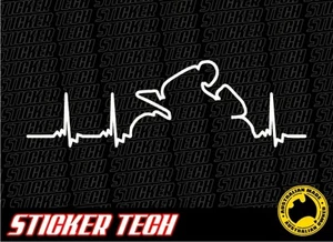 MOTO MOTOCICLETA MOTOCICLISTA CARRETERA CARRERA BICICLETA CORAZÓN PULSO PEGATINA CALCOMANÍA TRAJES R1 R6 - Imagen 1 de 2