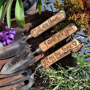 Personalised garden tools for Dad hand engraved with any message - Picture 1 of 6
