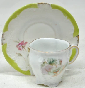 Juego de tazas y platillos vintage Weimar delicada cerámica Alemania floral Demitasse - Imagen 1 de 5