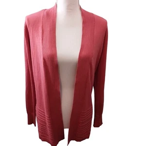 Cárdigan tejido delantero abierto Lety & Me, Coral Gabby Pointelle precio de venta sugerido por el fabricante $50, nuevo con etiquetas, talla S - Imagen 1 de 10