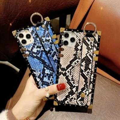 For iPhone 13 12 11 Pro Max XS XR 7 8 Luxury Snake-Print Strap Case Cover - Image 1 of 4
