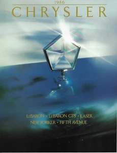 Automobile Brochure 1986 Chrysler Car Line - Picture 1 of 1