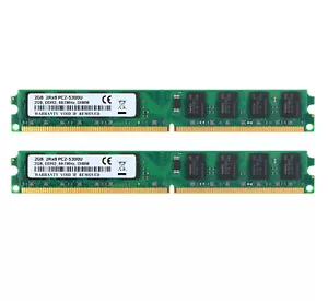 New 4GB 2X 2GB 2RX8 PC2-5300 DDR2 667MHZ 240PIN Desktop DIMM Memory RAM NON-ECC - Picture 1 of 10