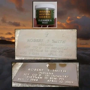 Bronze Headstone Plaque Restoration - Picture 1 of 11