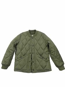 Gap Kids Quilted Jacket Olive Green Long Sleeve In Size XL
