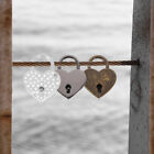  2 Sets Heart Shaped Padlock Small with Keys Couple Chain Love