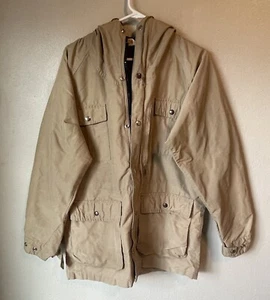 Vintage REI Women’s Size L, Full Zip/Snap Hooded Military Rain Jacket J-1298 - Picture 1 of 11