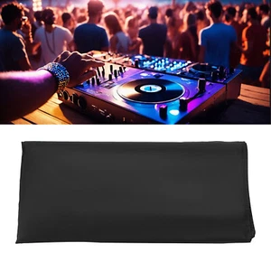 Black Oxford Cloth DJ Display Stand Scrim DJ Facade Booth Portable Event Cover - Picture 1 of 14